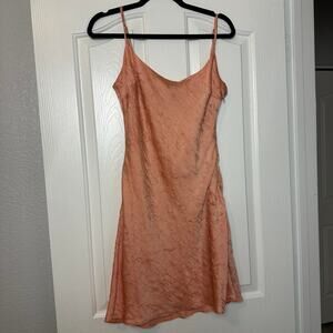 Lulus crinkled satin slip dress